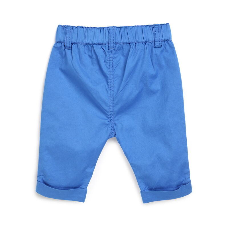 Boys Medium Blue Solid Long Trousers image number null